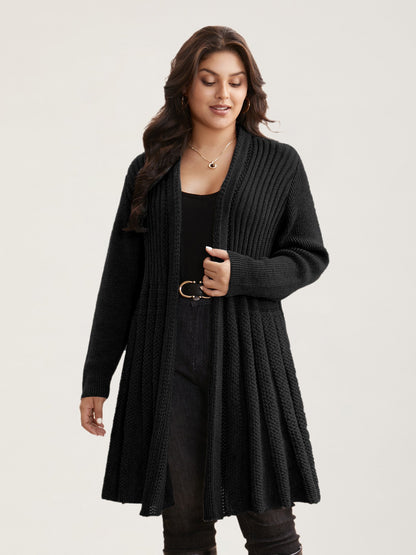 🔥 MAJOR SALE-Women’s Textured Long Cardigan – Relaxed Kimono-Style Open Front Sweater