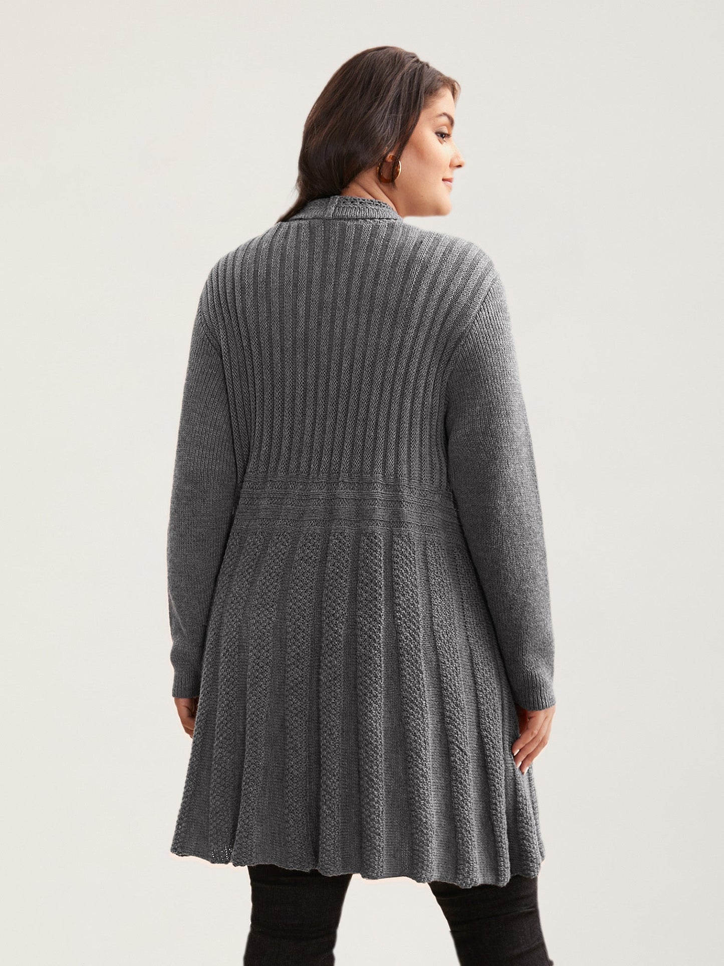 🔥 MAJOR SALE-Women’s Textured Long Cardigan – Relaxed Kimono-Style Open Front Sweater