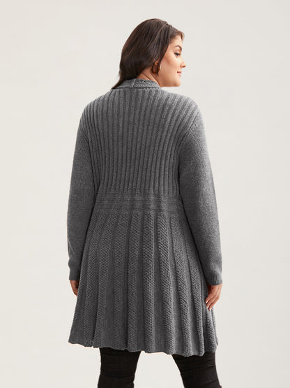 🔥 MAJOR SALE-Women’s Textured Long Cardigan – Relaxed Kimono-Style Open Front Sweater