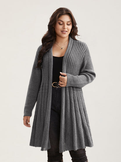 🔥 MAJOR SALE-Women’s Textured Long Cardigan – Relaxed Kimono-Style Open Front Sweater
