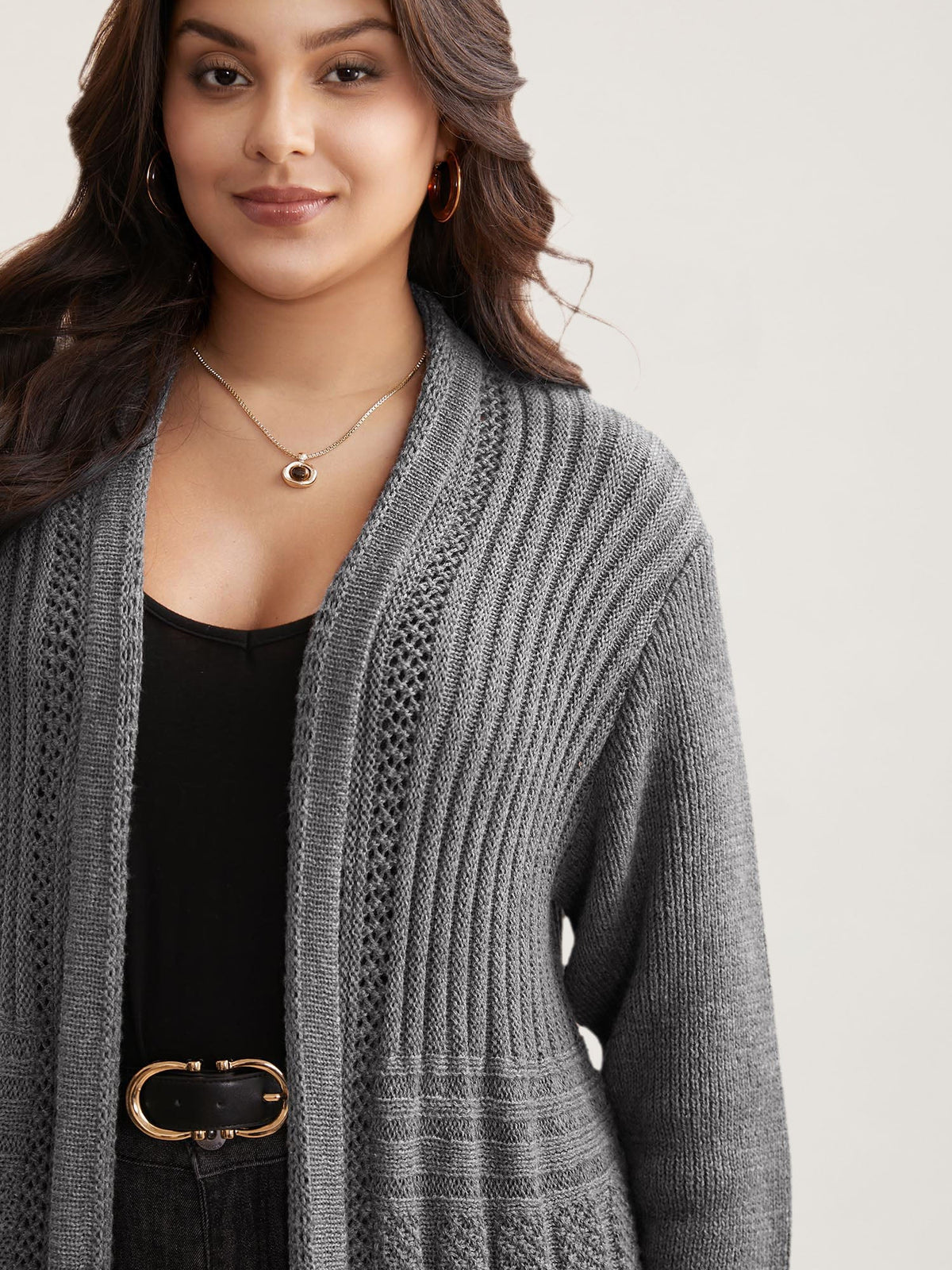 🔥 MAJOR SALE-Women’s Textured Long Cardigan – Relaxed Kimono-Style Open Front Sweater