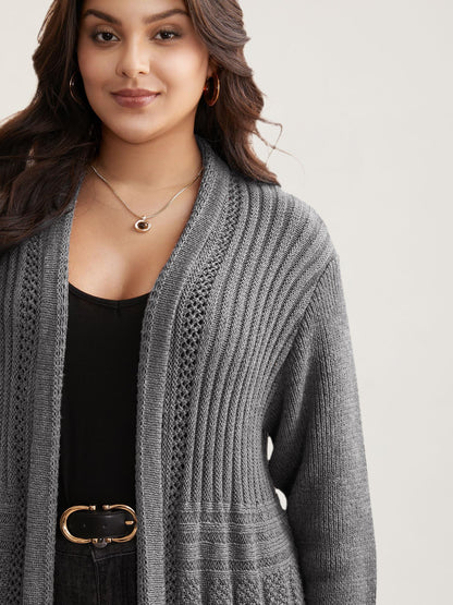 🔥 MAJOR SALE-Women’s Textured Long Cardigan – Relaxed Kimono-Style Open Front Sweater