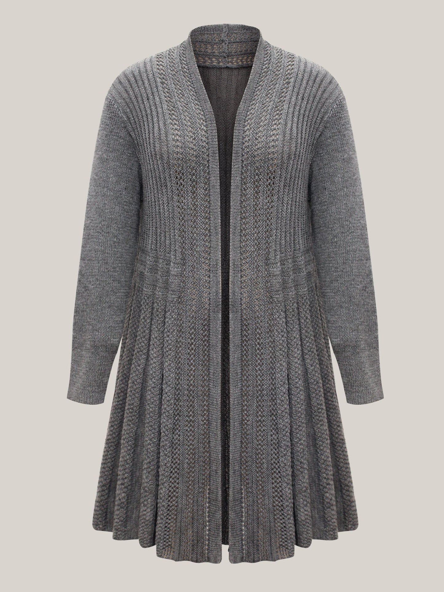 🔥 MAJOR SALE-Women’s Textured Long Cardigan – Relaxed Kimono-Style Open Front Sweater