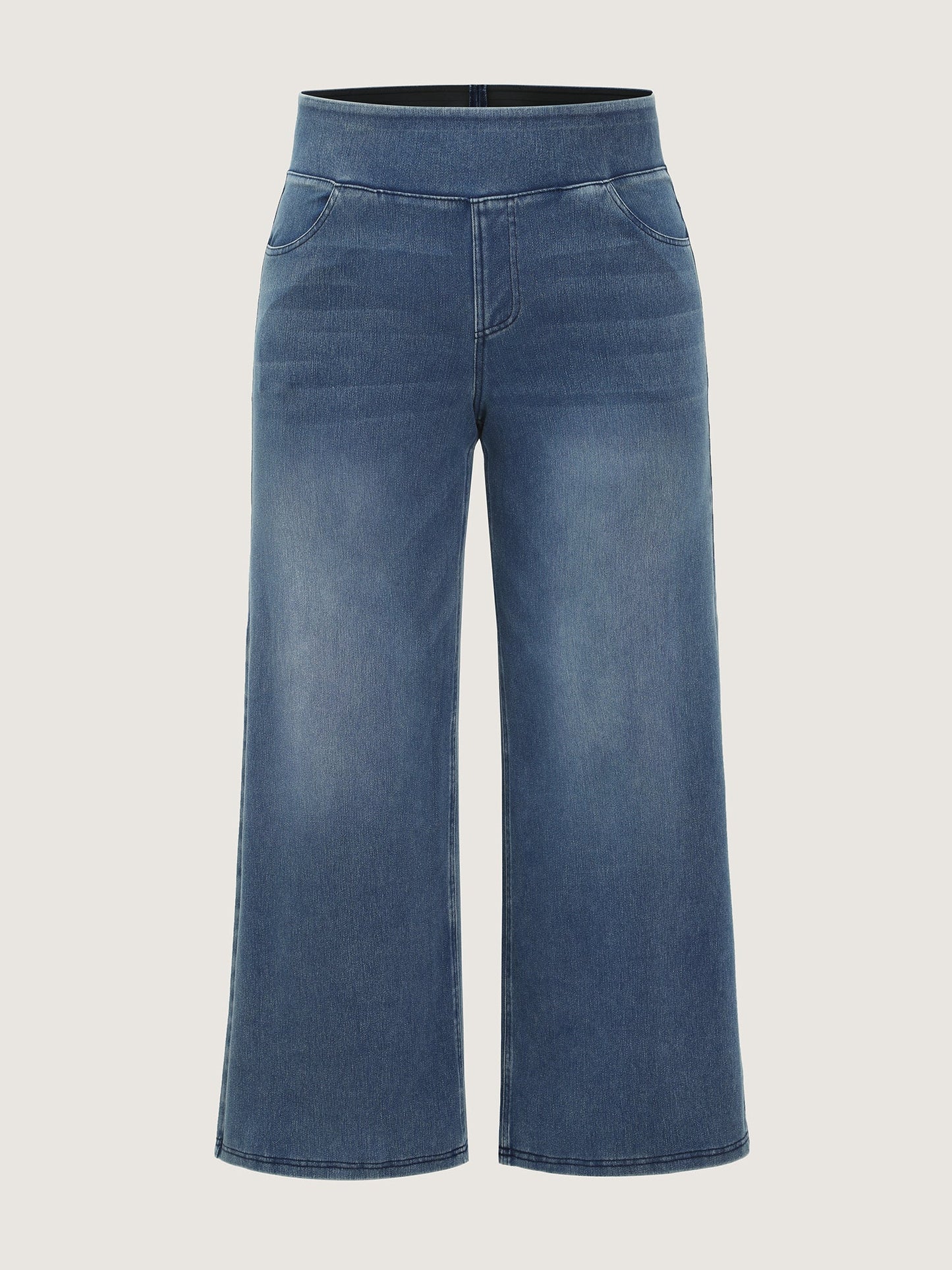 🔥 MAJOR SALE-Stretchy Pull-On Wide-Leg Knit Jeans