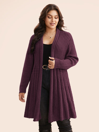 🔥 MAJOR SALE-Women’s Textured Long Cardigan – Relaxed Kimono-Style Open Front Sweater