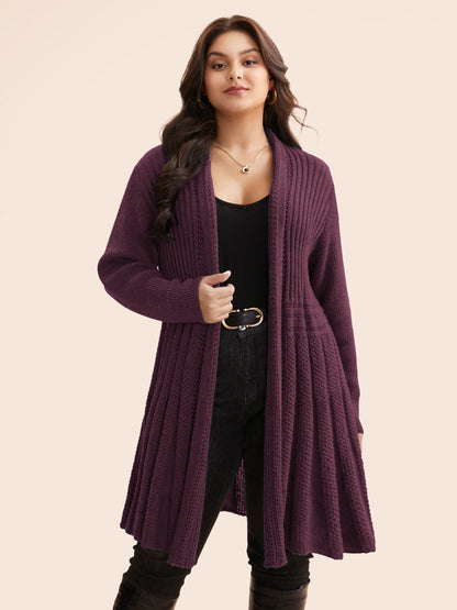 🔥 MAJOR SALE-Women’s Textured Long Cardigan – Relaxed Kimono-Style Open Front Sweater