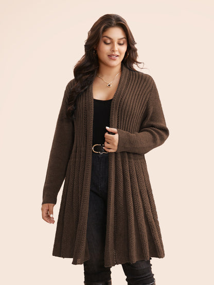 🔥 MAJOR SALE-Women’s Textured Long Cardigan – Relaxed Kimono-Style Open Front Sweater
