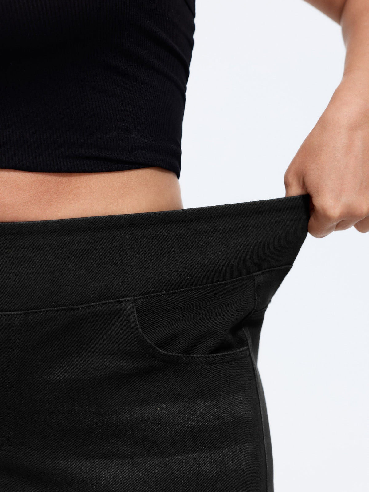 🔥 MAJOR SALE-Stretchy Pull-On Wide-Leg Knit Jeans