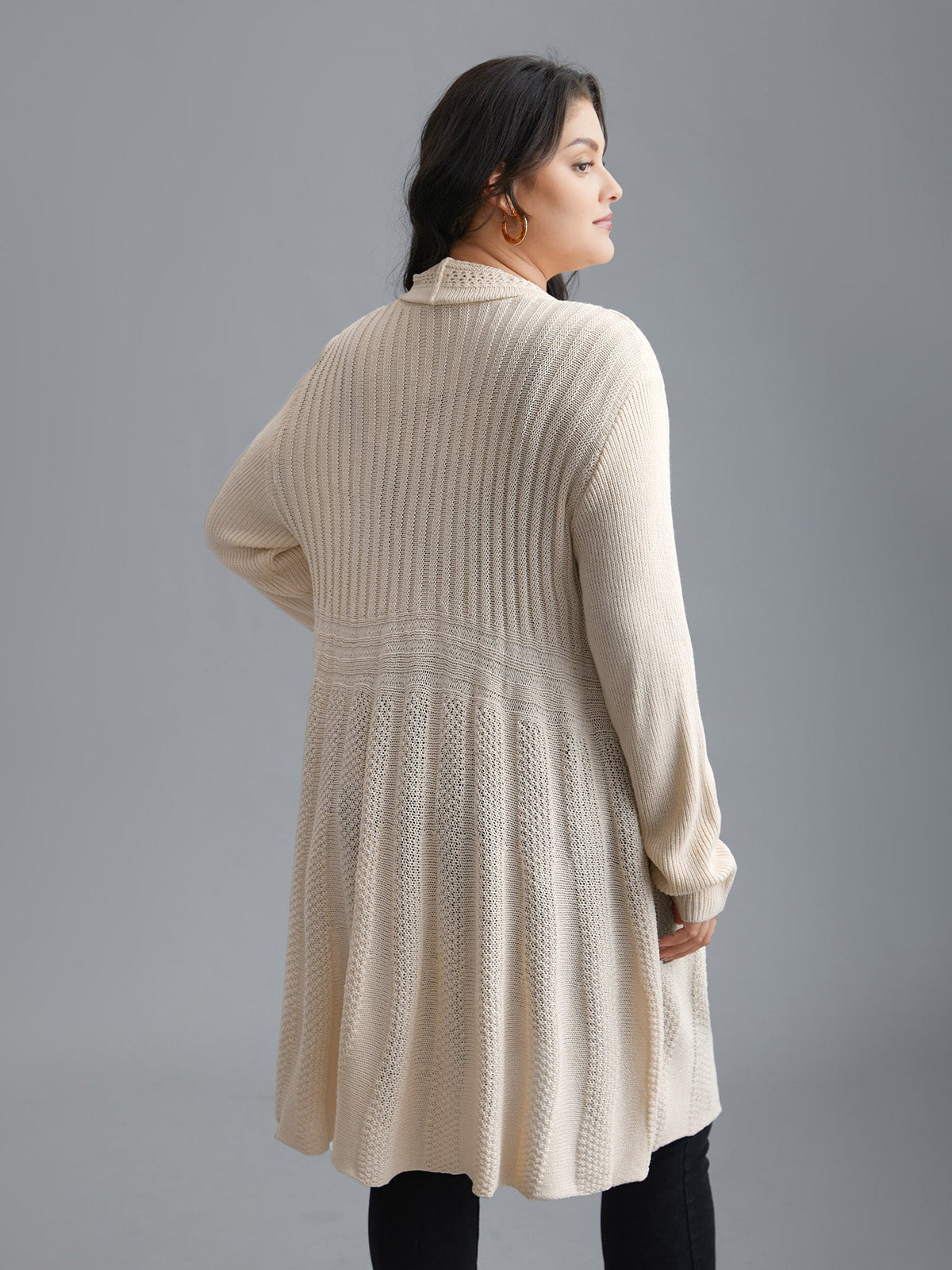 🔥 MAJOR SALE-Women’s Textured Long Cardigan – Relaxed Kimono-Style Open Front Sweater