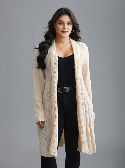 🔥 MAJOR SALE-Women’s Textured Long Cardigan – Relaxed Kimono-Style Open Front Sweater