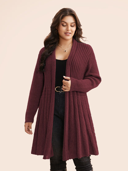🔥 MAJOR SALE-Women’s Textured Long Cardigan – Relaxed Kimono-Style Open Front Sweater