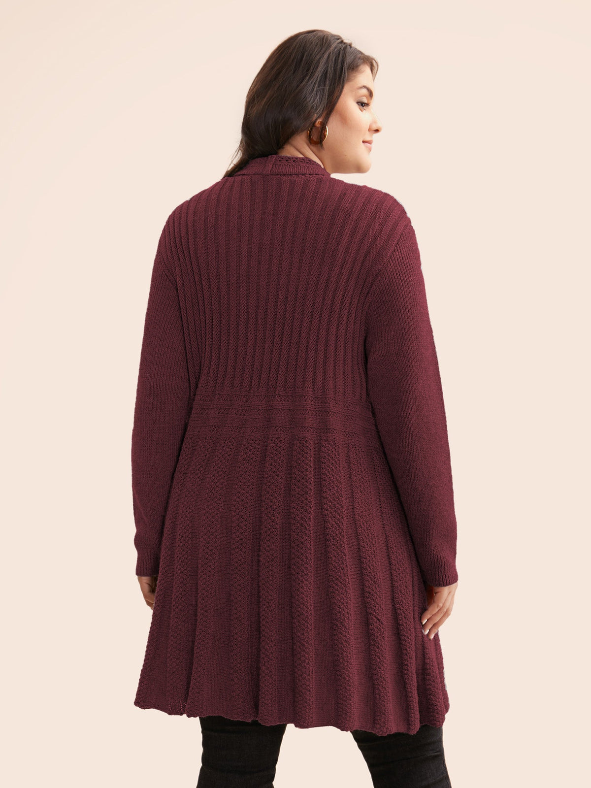🔥 MAJOR SALE-Women’s Textured Long Cardigan – Relaxed Kimono-Style Open Front Sweater