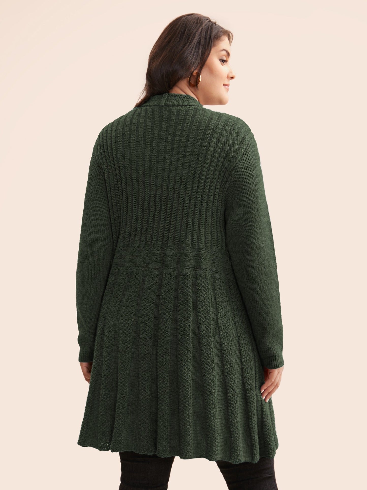 🔥 MAJOR SALE-Women’s Textured Long Cardigan – Relaxed Kimono-Style Open Front Sweater