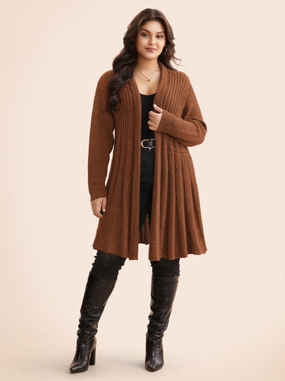 🔥 MAJOR SALE-Women’s Textured Long Cardigan – Relaxed Kimono-Style Open Front Sweater