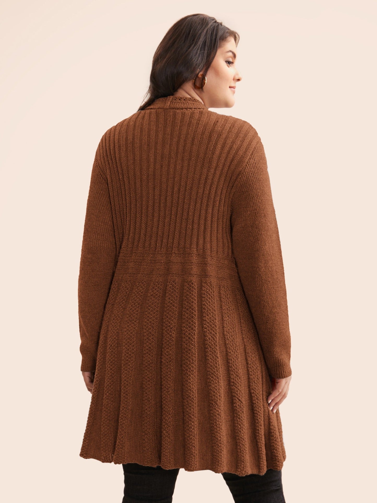 🔥 MAJOR SALE-Women’s Textured Long Cardigan – Relaxed Kimono-Style Open Front Sweater