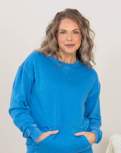 🔥Back by Popular Demand! Pigment Dyed Cozy Campfire Crewneck Sweatshir
