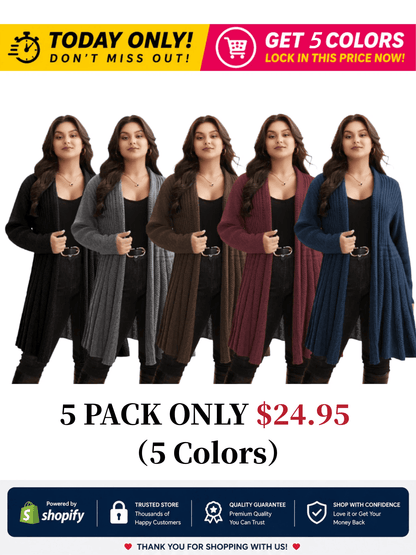 🔥 MAJOR SALE-Women’s Textured Long Cardigan – Relaxed Kimono-Style Open Front Sweater