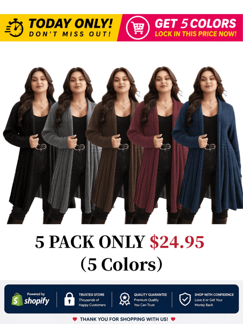 🔥 MAJOR SALE-Women’s Textured Long Cardigan – Relaxed Kimono-Style Open Front Sweater